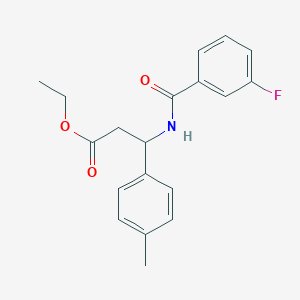 ethyl 3-[(3-fluorobenzoyl)amino]-3-(4-methylphenyl)propanoate
