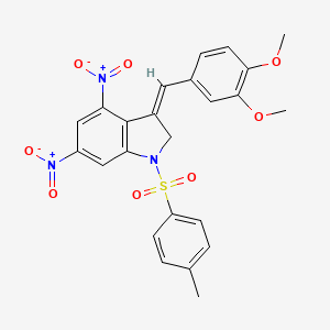 3-(3,4-dimethoxybenzylidene)-1-[(4-methylphenyl)sulfonyl]-4,6-dinitroindoline