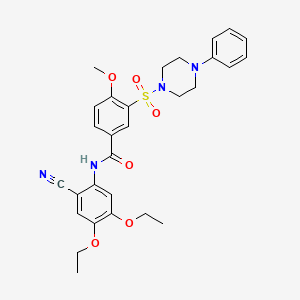 molecular formula C29H32N4O6S B4302406 N-(2-cyano-4,5-diethoxyphenyl)-4-methoxy-3-[(4-phenylpiperazin-1-yl)sulfonyl]benzamide 
