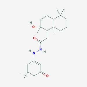 molecular formula C24H40N2O3 B430241 N'-(5,5-dimethyl-3-oxocyclohex-1-en-1-yl)-2-(2-hydroxy-2,5,5,8a-tetramethyldecahydronaphthalen-1-yl)acetohydrazide 