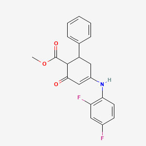 molecular formula C20H17F2NO3 B4302414 methyl 4-[(2,4-difluorophenyl)amino]-2-oxo-6-phenylcyclohex-3-ene-1-carboxylate 