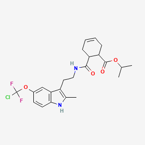 molecular formula C23H27ClF2N2O4 B4302415 isopropyl 6-{[(2-{5-[chloro(difluoro)methoxy]-2-methyl-1H-indol-3-yl}ethyl)amino]carbonyl}cyclohex-3-ene-1-carboxylate 