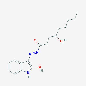 molecular formula C17H23N3O3 B430242 4-hydroxy-N'-(2-oxo-1,2-dihydro-3H-indol-3-ylidene)nonanohydrazide 