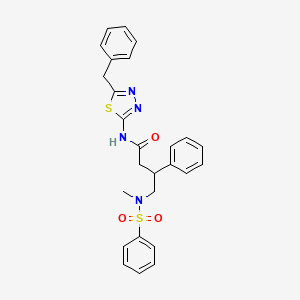 molecular formula C26H26N4O3S2 B4302425 N-(5-benzyl-1,3,4-thiadiazol-2-yl)-4-[methyl(phenylsulfonyl)amino]-3-phenylbutanamide 