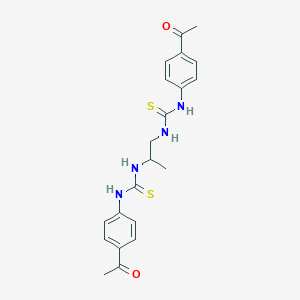 molecular formula C21H24N4O2S2 B4302428 N',N'''-propane-1,2-diylbis[N-(4-acetylphenyl)(thiourea)] 
