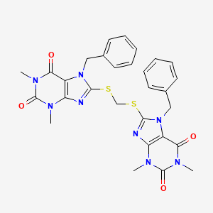 8,8'-[methylenebis(thio)]bis(7-benzyl-1,3-dimethyl-3,7-dihydro-1H-purine-2,6-dione)