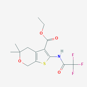 molecular formula C14H16F3NO4S B430245 ethyl 5,5-dimethyl-2-[(trifluoroacetyl)amino]-4,7-dihydro-5H-thieno[2,3-c]pyran-3-carboxylate CAS No. 405270-37-3