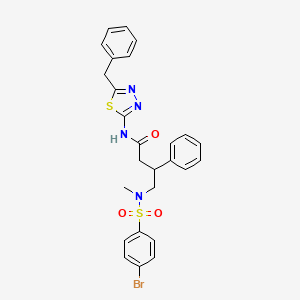 N-(5-benzyl-1,3,4-thiadiazol-2-yl)-4-[[(4-bromophenyl)sulfonyl](methyl)amino]-3-phenylbutanamide