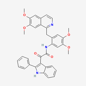 molecular formula C36H31N3O6 B4302457 N-{2-[(6,7-dimethoxyisoquinolin-1-yl)methyl]-4,5-dimethoxyphenyl}-2-oxo-2-(2-phenyl-1H-indol-3-yl)acetamide 