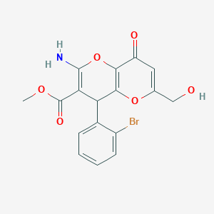 methyl 2-amino-4-(2-bromophenyl)-6-(hydroxymethyl)-8-oxo-4,8-dihydropyrano[3,2-b]pyran-3-carboxylate