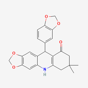 molecular formula C23H21NO5 B4302478 10-(1,3-benzodioxol-5-yl)-7,7-dimethyl-6,7,8,10-tetrahydro[1,3]dioxolo[4,5-b]acridin-9(5H)-one 