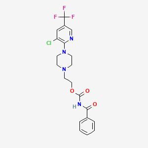 molecular formula C20H20ClF3N4O3 B4302483 2-{4-[3-chloro-5-(trifluoromethyl)pyridin-2-yl]piperazin-1-yl}ethyl benzoylcarbamate 