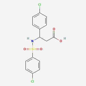 molecular formula C15H13Cl2NO4S B4302488 3-(4-chlorophenyl)-3-{[(4-chlorophenyl)sulfonyl]amino}propanoic acid 