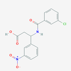 molecular formula C16H13ClN2O5 B4302500 3-[(3-chlorobenzoyl)amino]-3-(3-nitrophenyl)propanoic acid 