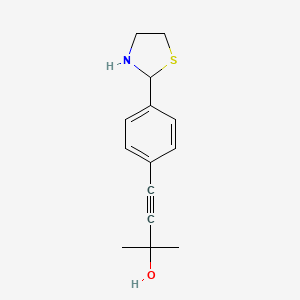 molecular formula C14H17NOS B4302523 2-methyl-4-[4-(1,3-thiazolidin-2-yl)phenyl]but-3-yn-2-ol 