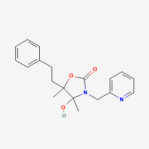 4-hydroxy-4,5-dimethyl-5-(2-phenylethyl)-3-(pyridin-2-ylmethyl)-1,3-oxazolidin-2-one
