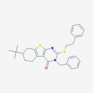 molecular formula C29H32N2OS2 B430254 3-benzyl-7-tert-butyl-2-[(2-phenylethyl)sulfanyl]-5,6,7,8-tetrahydro[1]benzothieno[2,3-d]pyrimidin-4(3H)-one CAS No. 361991-08-4