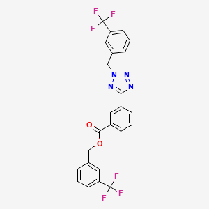 molecular formula C24H16F6N4O2 B4302569 3-(trifluoromethyl)benzyl 3-{2-[3-(trifluoromethyl)benzyl]-2H-tetrazol-5-yl}benzoate 