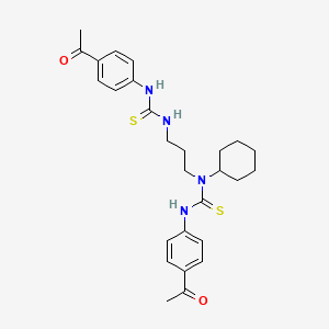 molecular formula C27H34N4O2S2 B4302578 N'-(4-acetylphenyl)-N-[3-({[(4-acetylphenyl)amino]carbonothioyl}amino)propyl]-N-cyclohexylthiourea 