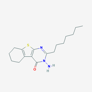 molecular formula C17H25N3OS B430265 3-amino-2-heptyl-5,6,7,8-tetrahydro[1]benzothieno[2,3-d]pyrimidin-4(3H)-one CAS No. 384801-72-3