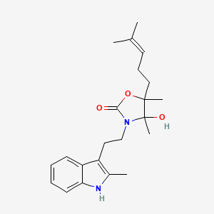 molecular formula C22H30N2O3 B4302699 4-hydroxy-4,5-dimethyl-3-[2-(2-methyl-1H-indol-3-yl)ethyl]-5-(4-methylpent-3-en-1-yl)-1,3-oxazolidin-2-one 