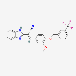 molecular formula C25H18F3N3O2 B4302704 2-(1H-benzimidazol-2-yl)-3-(3-methoxy-4-{[3-(trifluoromethyl)benzyl]oxy}phenyl)acrylonitrile 
