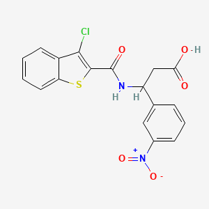 molecular formula C18H13ClN2O5S B4302729 3-{[(3-chloro-1-benzothien-2-yl)carbonyl]amino}-3-(3-nitrophenyl)propanoic acid 