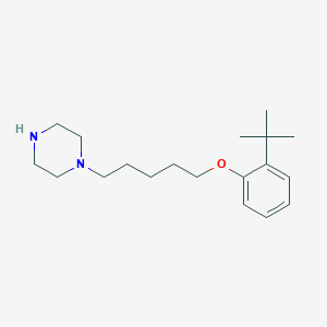 molecular formula C19H32N2O B430273 2-Tert-butylphenyl 5-(1-piperazinyl)pentyl ether 