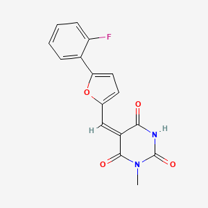 molecular formula C16H11FN2O4 B4302747 5-{[5-(2-fluorophenyl)-2-furyl]methylene}-1-methylpyrimidine-2,4,6(1H,3H,5H)-trione 
