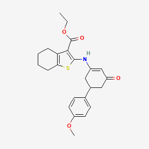 molecular formula C24H27NO4S B4302801 ethyl 2-{[5-(4-methoxyphenyl)-3-oxocyclohex-1-en-1-yl]amino}-4,5,6,7-tetrahydro-1-benzothiophene-3-carboxylate 