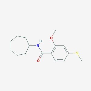 N-cycloheptyl-2-methoxy-4-(methylsulfanyl)benzamide