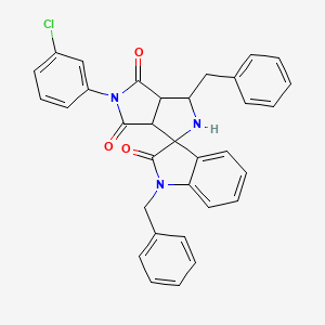 molecular formula C33H26ClN3O3 B4302938 1,3'-dibenzyl-5'-(3-chlorophenyl)-3a',6a'-dihydro-2'H-spiro[indole-3,1'-pyrrolo[3,4-c]pyrrole]-2,4',6'(1H,3'H,5'H)-trione 