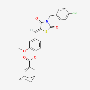 molecular formula C29H28ClNO5S B4302941 4-{[3-(4-chlorobenzyl)-2,4-dioxo-1,3-thiazolidin-5-ylidene]methyl}-2-methoxyphenyl adamantane-1-carboxylate 