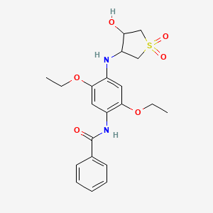 molecular formula C21H26N2O6S B4302948 N-{2,5-diethoxy-4-[(4-hydroxy-1,1-dioxidotetrahydro-3-thienyl)amino]phenyl}benzamide 