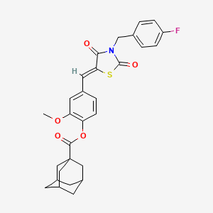 molecular formula C29H28FNO5S B4302956 4-{[3-(4-fluorobenzyl)-2,4-dioxo-1,3-thiazolidin-5-ylidene]methyl}-2-methoxyphenyl adamantane-1-carboxylate 