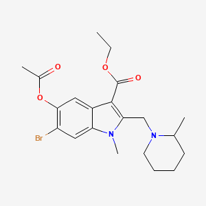 molecular formula C21H27BrN2O4 B4302959 ethyl 5-(acetyloxy)-6-bromo-1-methyl-2-[(2-methylpiperidin-1-yl)methyl]-1H-indole-3-carboxylate 