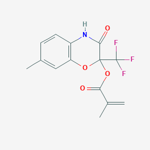 molecular formula C14H12F3NO4 B4302993 7-methyl-3-oxo-2-(trifluoromethyl)-3,4-dihydro-2H-1,4-benzoxazin-2-yl 2-methylacrylate 