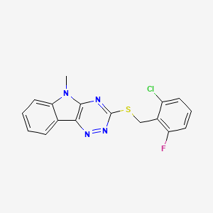 molecular formula C17H12ClFN4S B4303008 3-[(2-chloro-6-fluorobenzyl)thio]-5-methyl-5H-[1,2,4]triazino[5,6-b]indole 
