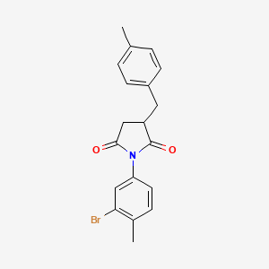 molecular formula C19H18BrNO2 B4303026 1-(3-bromo-4-methylphenyl)-3-(4-methylbenzyl)pyrrolidine-2,5-dione 