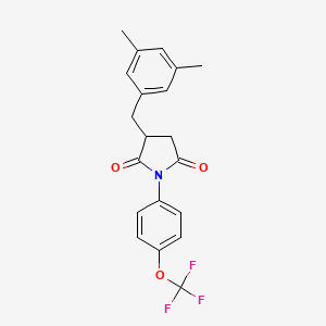 molecular formula C20H18F3NO3 B4303038 3-(3,5-dimethylbenzyl)-1-[4-(trifluoromethoxy)phenyl]pyrrolidine-2,5-dione 