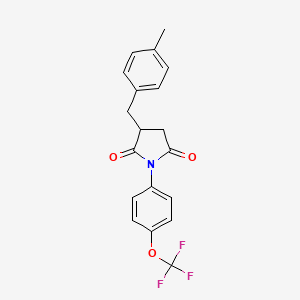 molecular formula C19H16F3NO3 B4303040 3-(4-methylbenzyl)-1-[4-(trifluoromethoxy)phenyl]pyrrolidine-2,5-dione 