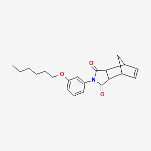 molecular formula C21H25NO3 B4303048 4-[3-(hexyloxy)phenyl]-4-azatricyclo[5.2.1.0~2,6~]dec-8-ene-3,5-dione 