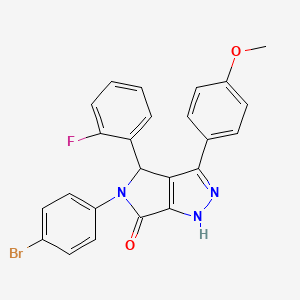molecular formula C24H17BrFN3O2 B4303053 5-(4-bromophenyl)-4-(2-fluorophenyl)-3-(4-methoxyphenyl)-4,5-dihydropyrrolo[3,4-c]pyrazol-6(1H)-one 