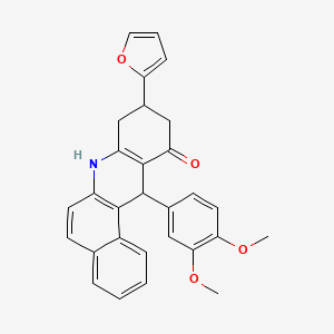 molecular formula C29H25NO4 B4303091 12-(3,4-dimethoxyphenyl)-9-(2-furyl)-8,9,10,12-tetrahydrobenzo[a]acridin-11(7H)-one 