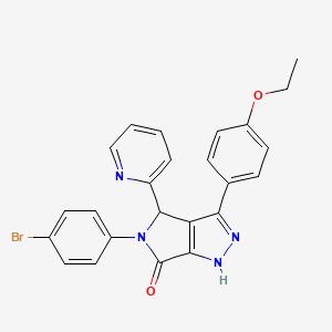 molecular formula C24H19BrN4O2 B4303111 5-(4-bromophenyl)-3-(4-ethoxyphenyl)-4-pyridin-2-yl-4,5-dihydropyrrolo[3,4-c]pyrazol-6(1H)-one 