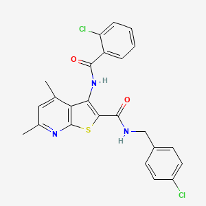molecular formula C24H19Cl2N3O2S B4303124 3-[(2-chlorobenzoyl)amino]-N-(4-chlorobenzyl)-4,6-dimethylthieno[2,3-b]pyridine-2-carboxamide 