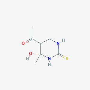 molecular formula C7H12N2O2S B4303127 1-(4-hydroxy-4-methyl-2-thioxohexahydropyrimidin-5-yl)ethanone 