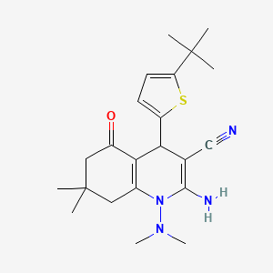 2-amino-4-(5-tert-butyl-2-thienyl)-1-(dimethylamino)-7,7-dimethyl-5-oxo-1,4,5,6,7,8-hexahydroquinoline-3-carbonitrile