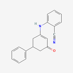 molecular formula C19H16N2O B4303214 2-[(3-oxo-5-phenylcyclohex-1-en-1-yl)amino]benzonitrile 