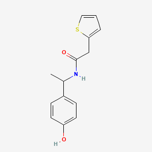 molecular formula C14H15NO2S B4303243 N-[1-(4-hydroxyphenyl)ethyl]-2-(2-thienyl)acetamide 